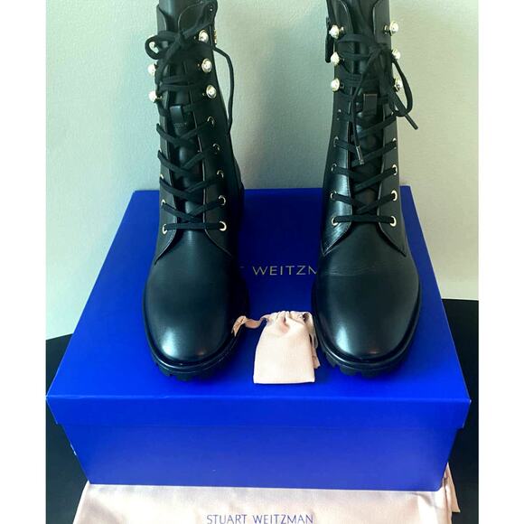 Stuart Weitzman Combat Boots - Laine Pearl - Picture 6 of 12